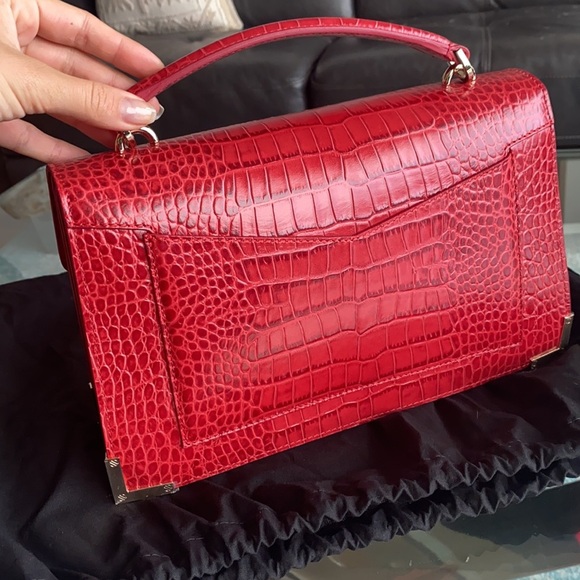 NEW Kooples Red Leather Embossed Emily Bag - Picture 3 of 6